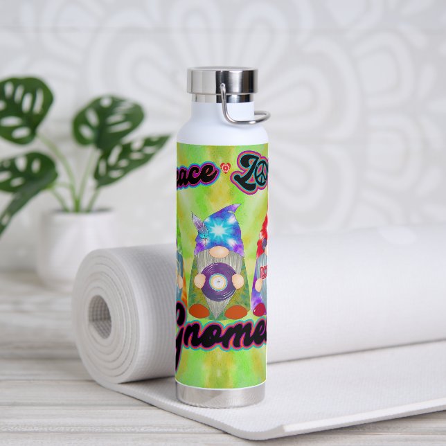Hippie Peace Tie Dye Gnomes Love Tumbler Bottle (Yoga)