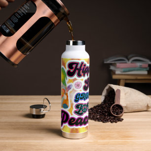 Hippie Peace Tie Dye Gnomes Tumbler Bottle
