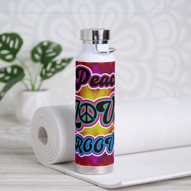Hippie Peace Tie Dye Groovy Tumbler Bottle (Yoga)