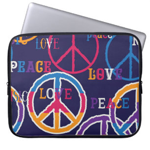 Hippie Peace: Vibrant Symbol Design. Laptop Sleeve