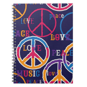 Hippie Peace: Vibrant Symbol Design. Notebook