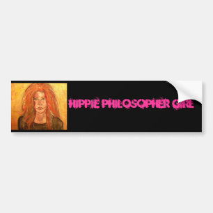 Hippie Philosopher Girl Bumper Sticker