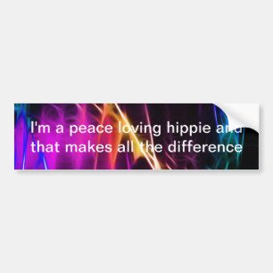 Hippie pink and purple love peace bumper sticker