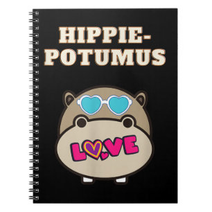 Hippie Potumus Baby Hippopotamus Lover Notebook