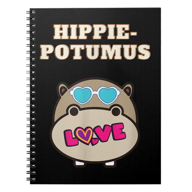 Hippie Potumus Baby Hippopotamus Lover Notebook (Front)