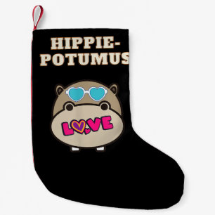 Hippie Potumus Baby Hippopotamus Lover Small Christmas Stocking