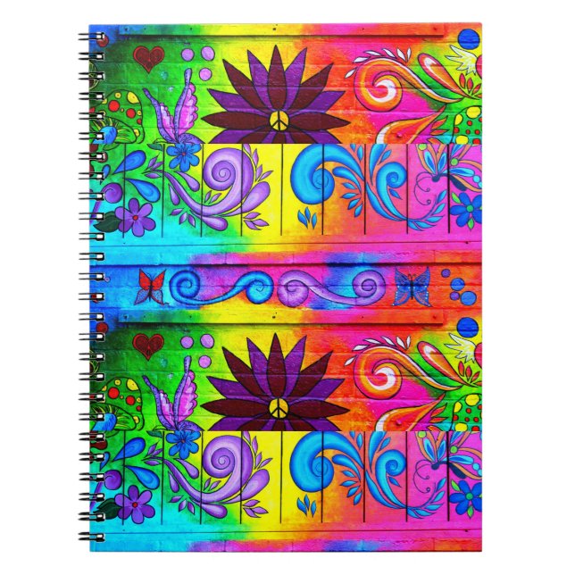 hippie psychedelic groovy notebook (Front)