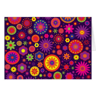 Hippie Purple Rainbow Flowers