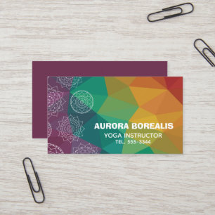 Hippie rainbow ethnic design yoga  business card