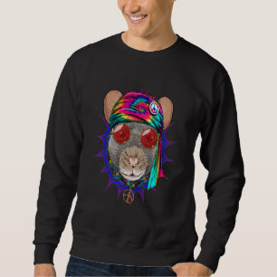 Hippie Rat Mouse Tie Dye Peace Sign Psychedelic An Sweatshirt