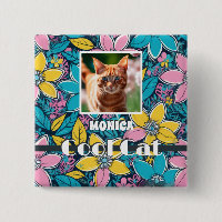 Hippie Retro Floral Groovy Cool Cat Custom Photo