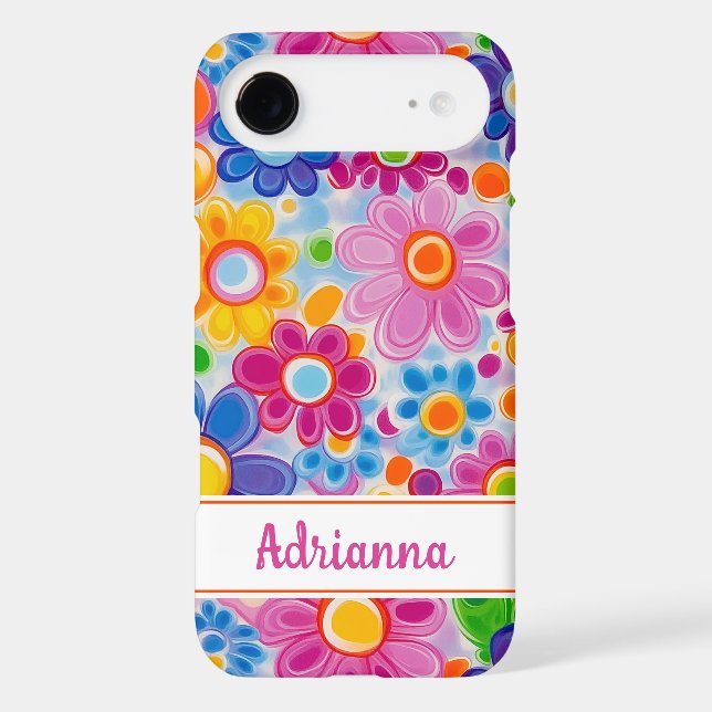 Hippie Retro Groovy Floral Personalised (Back)