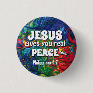 HIPPIE RETRO PSYCHEDELIC Scripture Personalised 3 Cm Round Badge