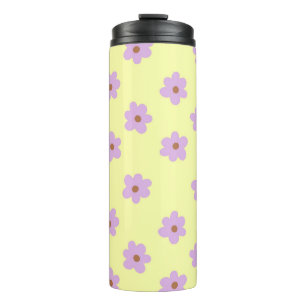 Hippie Retro Purple Yellow Flower Y2K Pattern Thermal Tumbler