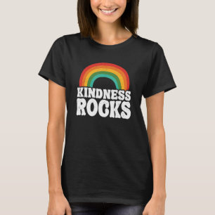 Hippie Retro Teacher Anti Bullying Rainbow Kindnes T-Shirt