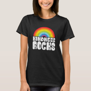 Hippie Retro Teacher Anti Bullying Rainbow Kindnes T-Shirt