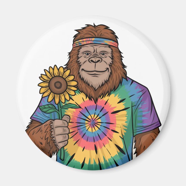 Hippie Sasquatch Magnet (Front)