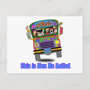 Hippie School Bus Postcard