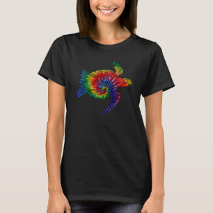Hippie Sea Turtle Rainbow Tie Dye Swirl Pattern T-Shirt