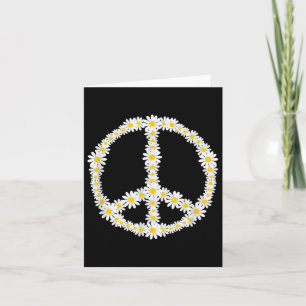 Hippie Sign Flowers Anti-war Logo Daisies Peace Si Card