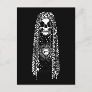 Hippie Skull of Love Postcard