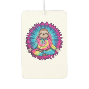 Hippie Sloth Peace Sign Tie-Dy Car Air Freshener