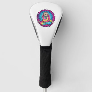 Hippie Sloth Peace Sign Tie-Dy Golf Head Cover
