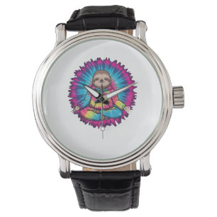 Hippie Sloth Peace Sign Tie-Dy Watch