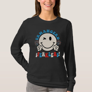 Hippie Smile Face Ermahgerd Sparklers 4th Of July T-Shirt