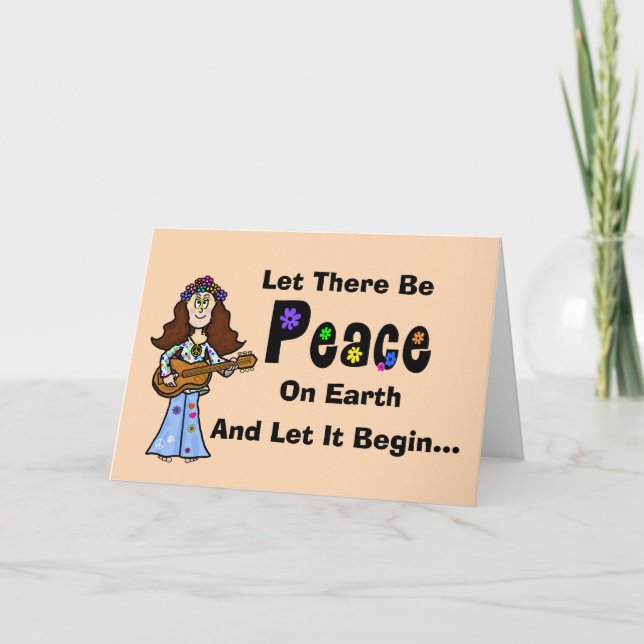 Hippie Social Media Funny Christmas Card (Front)