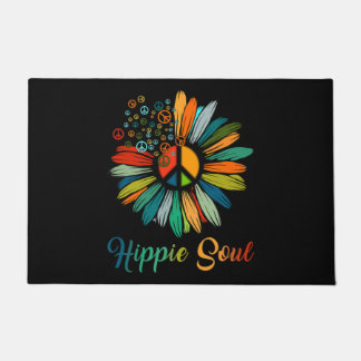 Hippie Soul Essential Peace Sign Hippie Sunflower Doormat