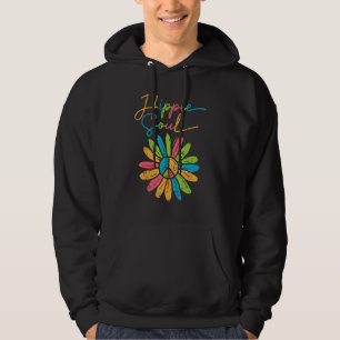 Hippie Soul Peace Flower Retro Floral Hippi Hippy  Hoodie