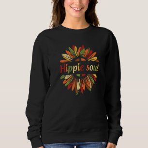 Hippie Soul Sunflower Monogram Retro Vintage Sweatshirt