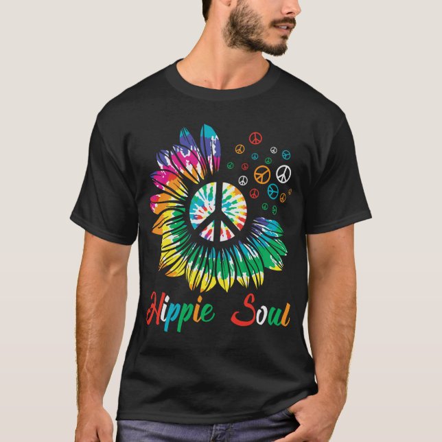Hippie-Soul-Sunflower-Tiedye-60s- T-Shirt (Front)