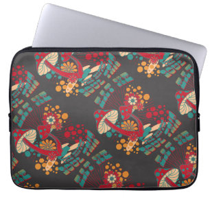 Hippie Soul Trip Summer Vintage Mushroom Laptop Sleeve