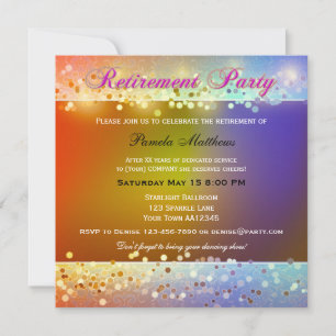 Hippie Sparkling Light Retirement Party Invitation