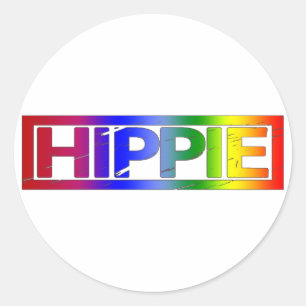 Hippie Stamp Classic Round Sticker
