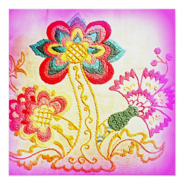 hippie-style groovy pink palm tree perfect poster (Front)