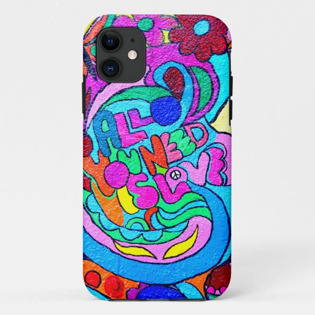 hippie style peace and love case (Back)