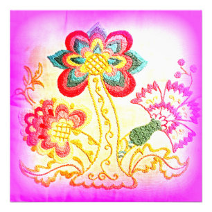 Hippie-style pink palm tree photo print