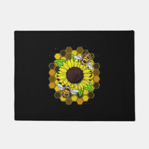 Hippie Sunflower Bees Doormat