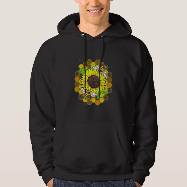 Hippie Sunflower Bees Hoodie (Front)