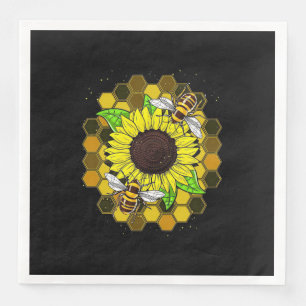 Hippie Sunflower Bees Napkin