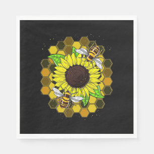 Hippie Sunflower Bees Napkin