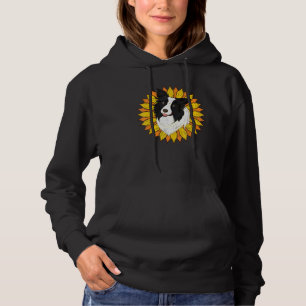 Hippie Sunshine Sunflower Dog Border Collie Hoodie