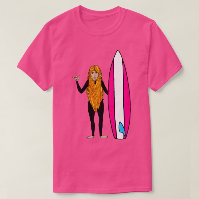 Hippie Surfer Lady T-Shirt (Design Front)