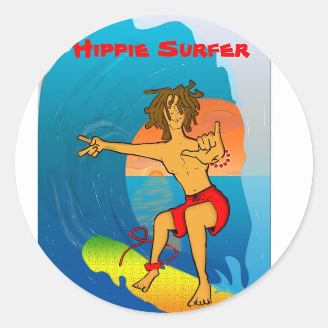 Hippie Surfer sticker (Front)