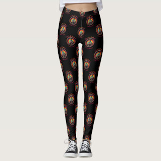 Hippie Tie Dye Cat Lovers Peace sign Customise  Leggings