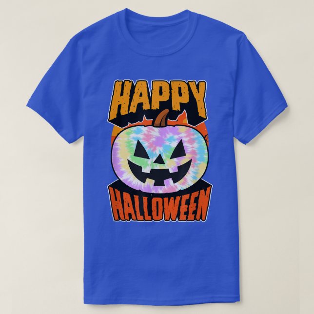 Hippie Tie Dye Happy Halloween Party Jack O Lanter T-Shirt