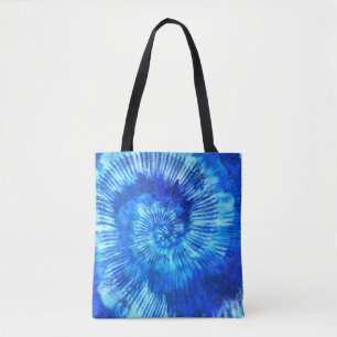 Hippie Tie Dye Pattern Watercolor Blue Modern   Tote Bag
